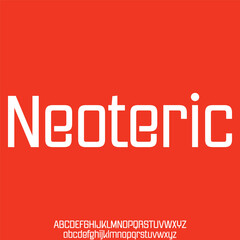 Futuristic minimalist style alphabet display font vector. Modern thin typography style