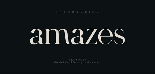 Amazes Elegant classic modern serif logo alphabet font. Lettering vintage Retro Designs. Typography decoration fonts for branding, wedding, logos. vector illustration
