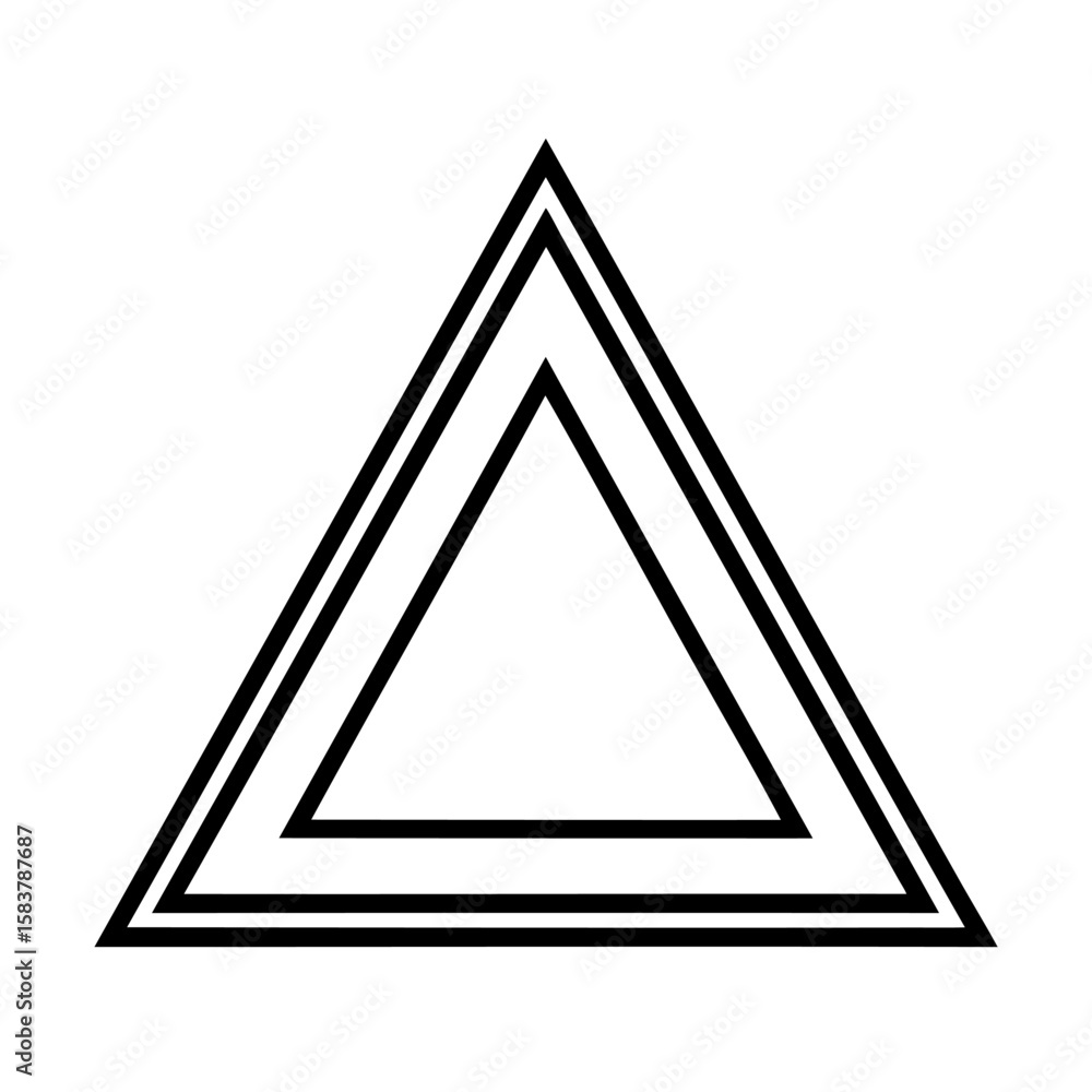 Poster outlined nested triangles graphic on u i element design geometric shape