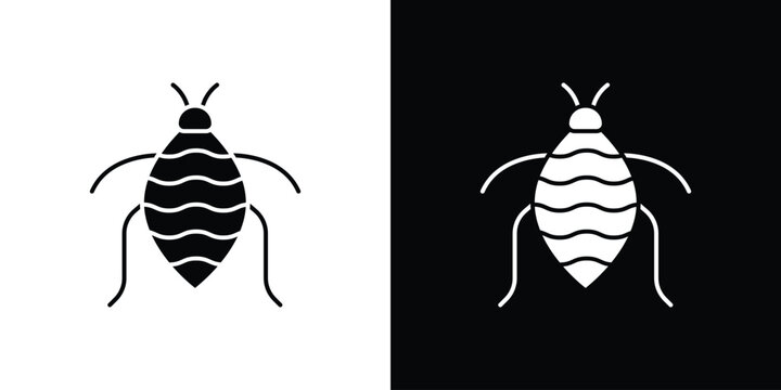 Bedbug icon black and white. Simple glyph icons.