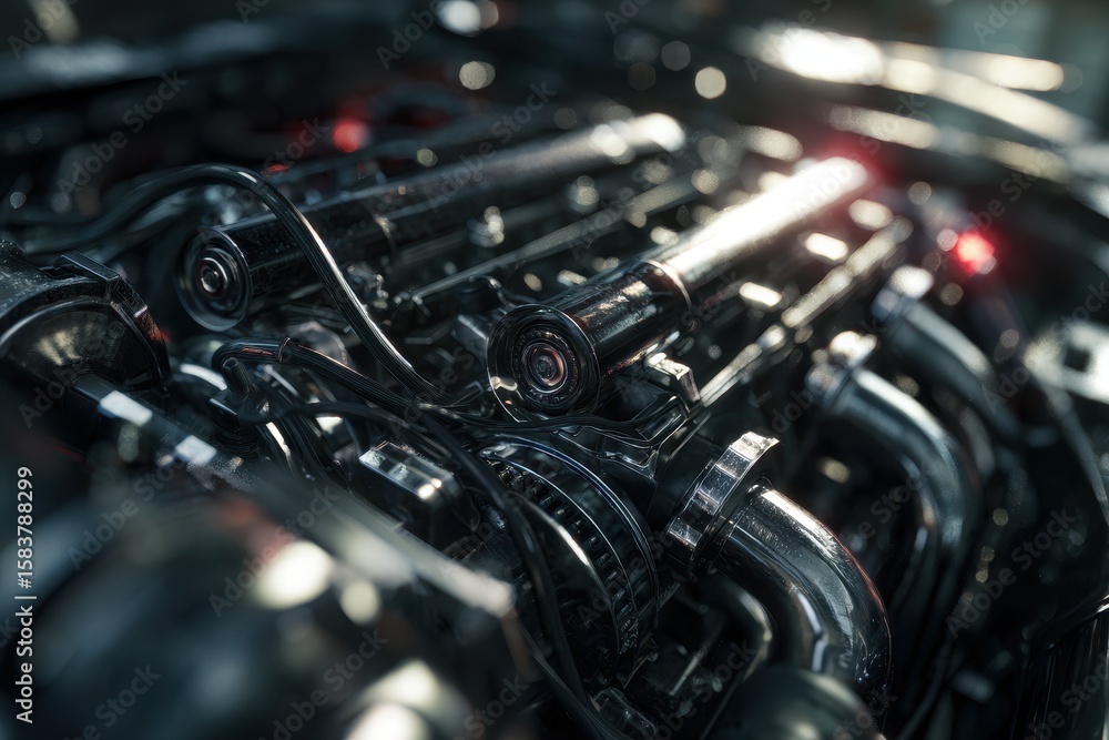 Aufkleber high performance car engine showcases intricate components and powerful design in an automotive work