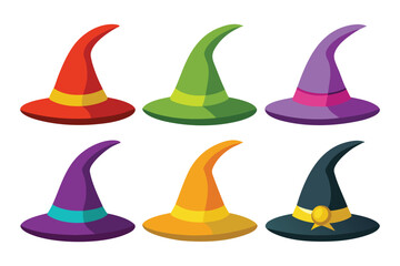 Colorful Witch Hats A Collection of Festive Halloween Witch Hat Illustrations