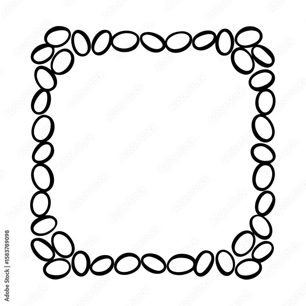 Poster oval shapes form a rounded rectangle border on a graphic element frame
