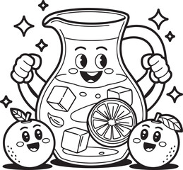 Fototapeta premium juice glass jar line art design illustration premium quality