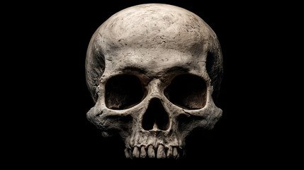 Marble Bust of Classical Figure on Black Background with Detailed Texture