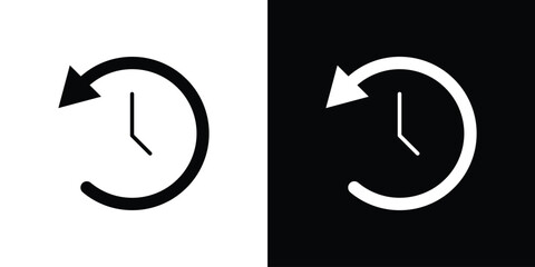 Past icon black and white. Simple glyph icons.