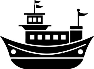 silhouette of a ship