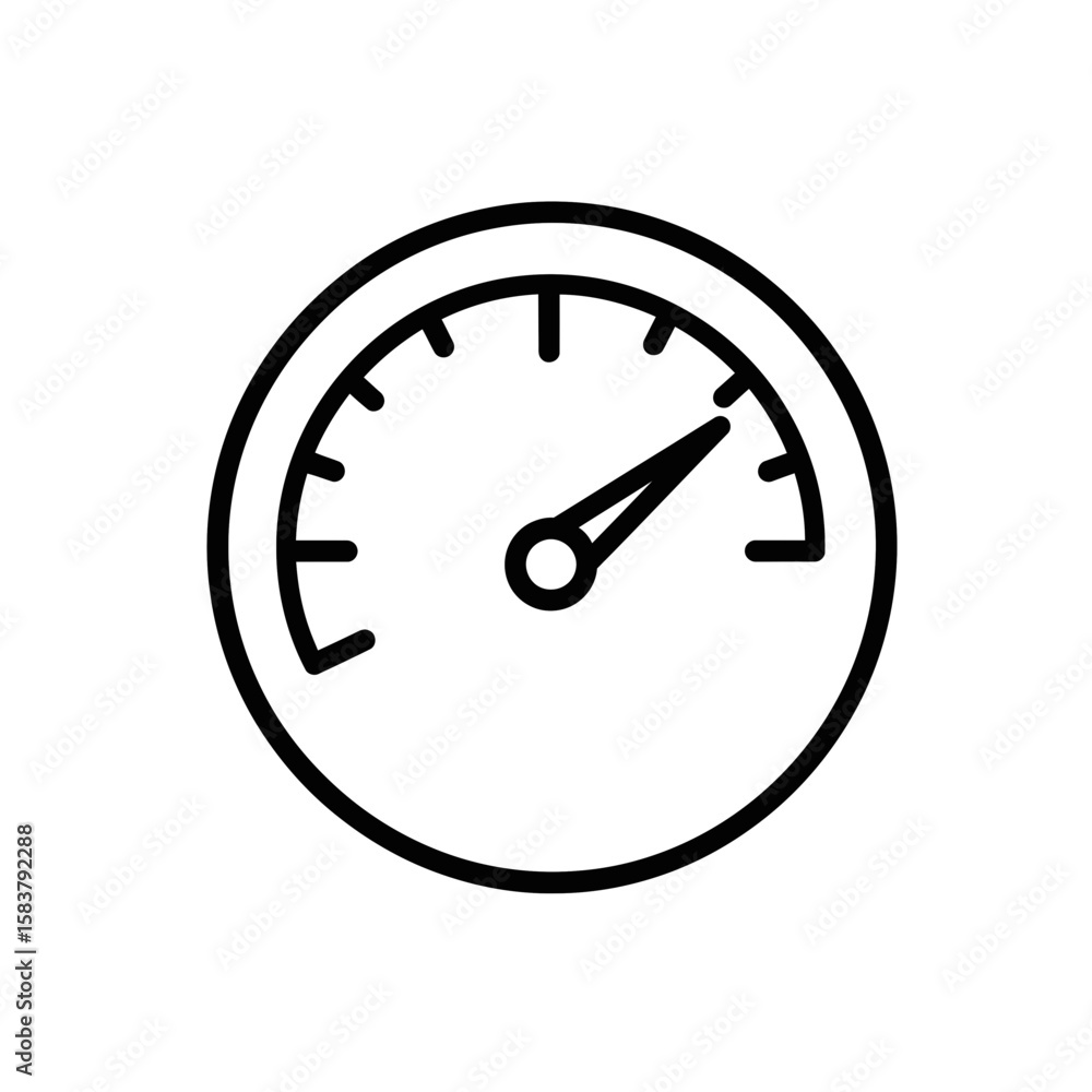 Poster vector icon of speedometer in minimalist style