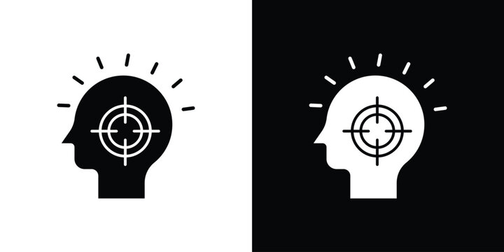 Intention icon black and white. Simple glyph icons.