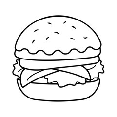 A hamburger with bun lettuce ingredients on food meal