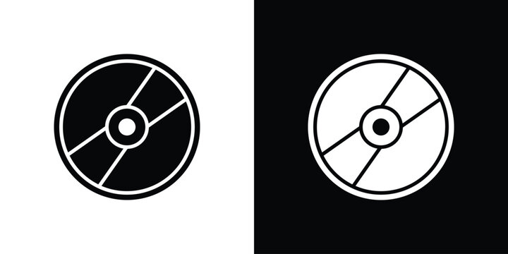 DVD icon black and white. Simple glyph icons.