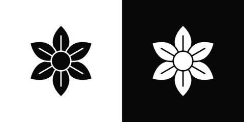 Daffodil icon black and white. Simple glyph icons. © Surya