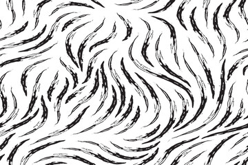 Seamless Black and White Brushstroke Stripe Pattern