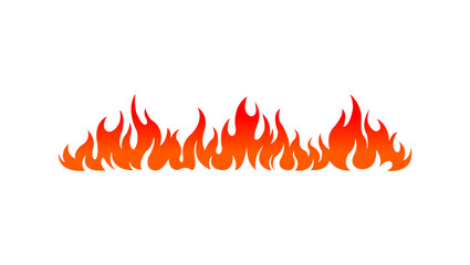 vector illustration of a fire, Flame border silhouette template – vector fire frame illustration clipart
