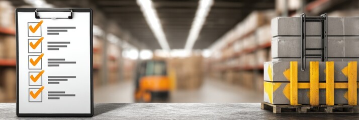 Safety Checklist Displayed in a Warehouse With Clean Icon Grid and Ample Copy Space for Notes and Reminders