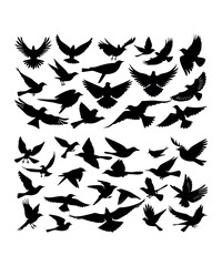 Fototapeta premium Birds Silhouettes: An artistic composition of silhouettes, capturing the essence of freedom and the poetry of flight against a minimalist backdrop.