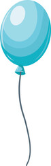 Vector illustration of blue air balloon on white background.