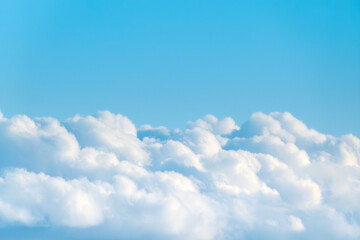 White cloud formation against a clear sky, perfect as a background for advertising design, light visual concepts, fresh atmosphere or modern open spaces.