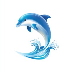 Obraz premium Jumping dolphin in water splash