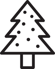 Simple Line Art Christmas Tree Illustration