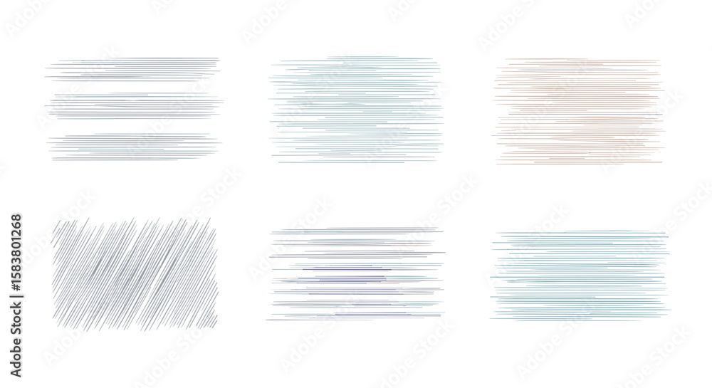 Poster six abstract square patterns with horizontal and diagonal lines on a white background showcase textu