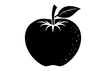 Vector art of silhouette of  an apple