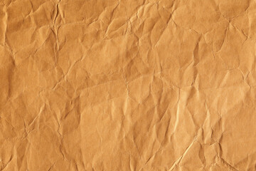 Fototapeta premium Brown creased kraft paper texture