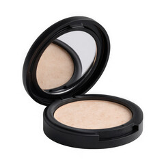 Compact makeup with mirror isolated on transparent background