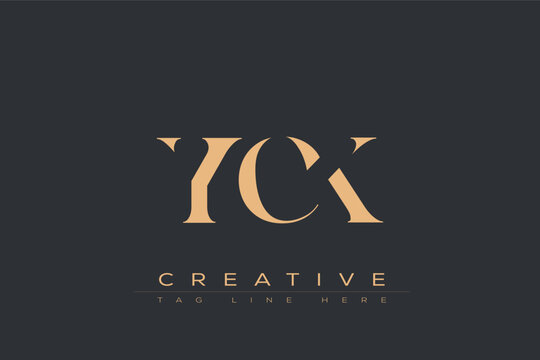 YCK abstract letter logo design. This logo is designed by three abstract letters.