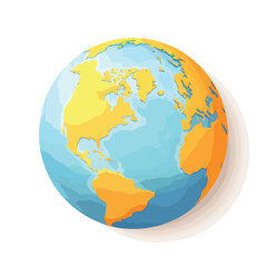 Naklejka premium globe graphic isolated in White Background, globe graphic vector, Flat lay vector illustration