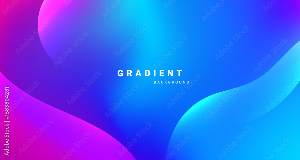 Poster colorful gradient background with smooth flowing shapes