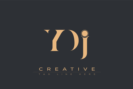 YDJ abstract letter logo design. This logo is designed by three abstract letters.