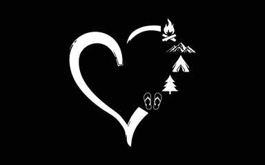 Heart Camping t-shirt quotes svg design