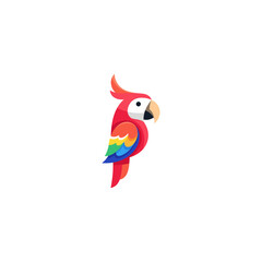 Parrot icon logo flat vector design