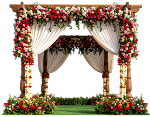 window with flowers and curtains