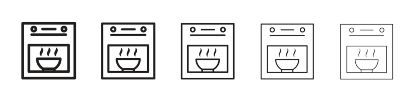 Oven icon with editable stroke eps 10 vector illustration. Outline drawing.