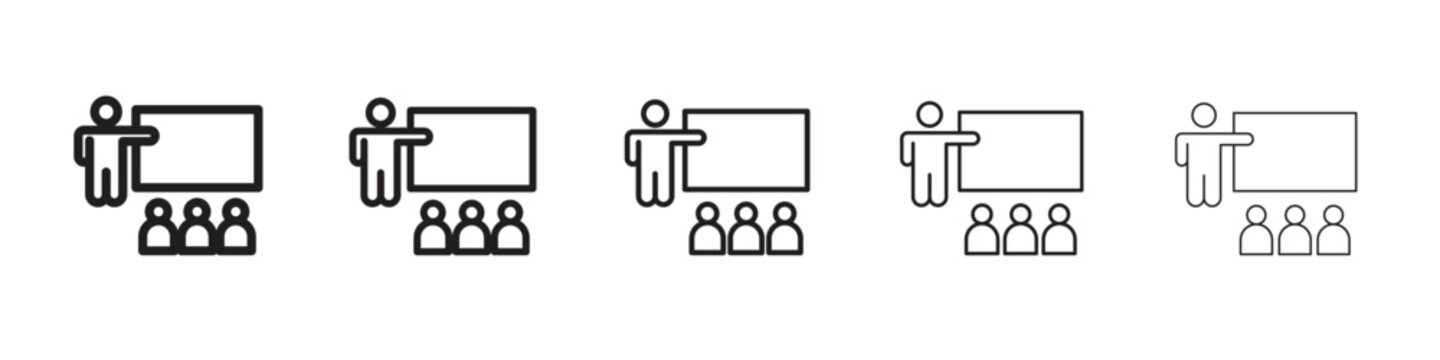 Lecture icon with editable stroke eps 10 vector illustration. Outline drawing.