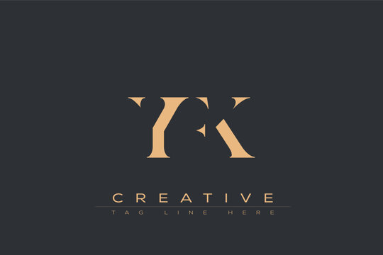 YFK abstract letter logo design. This logo is designed by three abstract letters.