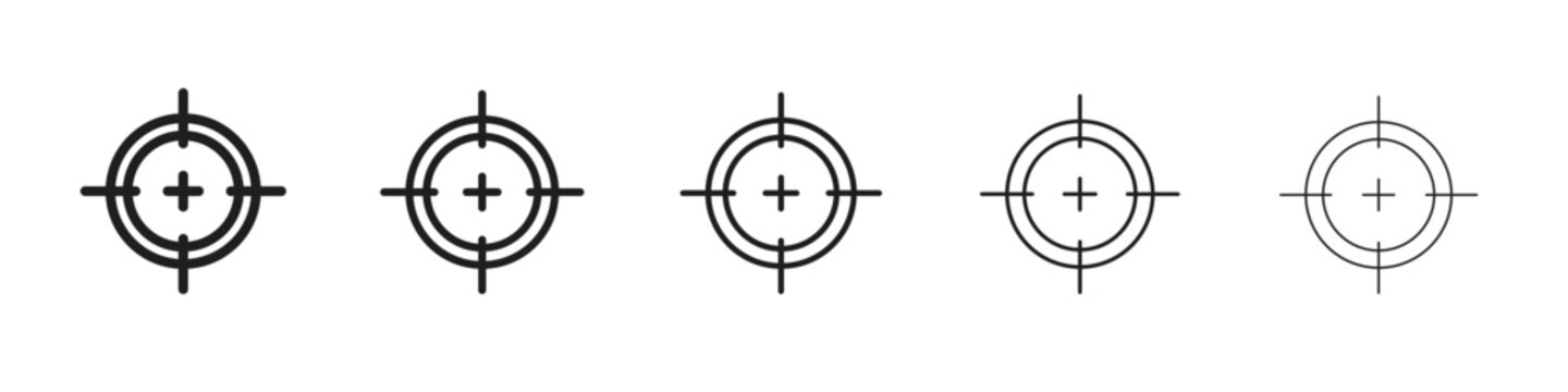 Gun target icon with editable stroke eps 10 vector illustration. Outline drawing.
