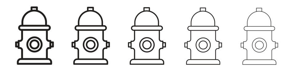 Fire hydrant icon with editable stroke eps 10 vector illustration. Outline drawing.