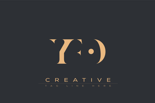 YFO abstract letter logo design. This logo is designed by three abstract letters.