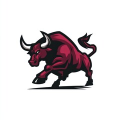 Fototapeta premium Red bull in aggressive stance