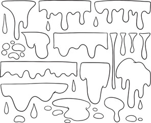 A versatile collection of hand-drawn liquid drips, splashes, and melting shapes. These doodle-style elements are perfect for adding a fun, playful, or gooey touch to your designs.