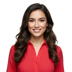 Smiling woman isolated on transparent background