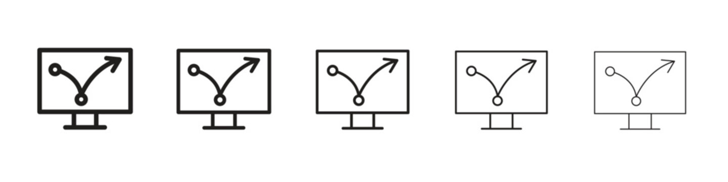 Bounce rate icon with editable stroke eps 10 vector illustration. Outline drawing.