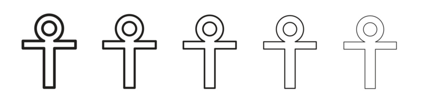 Ankh icon with editable stroke eps 10 vector illustration. Outline drawing.