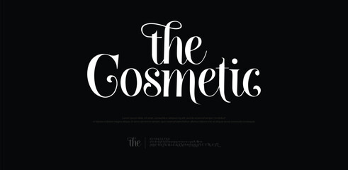 Cosmetic typography beauty fashion elegant minimalist serif italic fonts decorative wedding vintage retro logos. Minimal luxury font alphabet logo. Vector illustration
