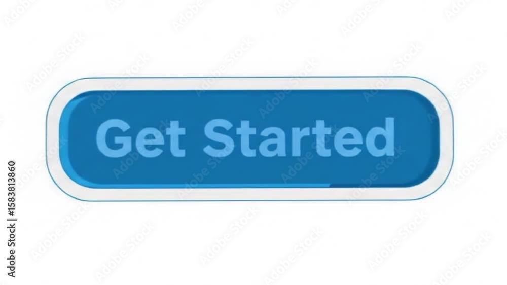 Poster clicking animated get started button call to action on website