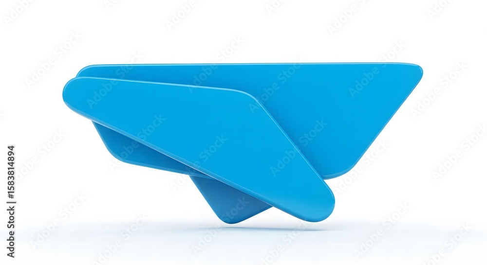 Poster abstract blue shape representing data flow and digital connection isolated on white background