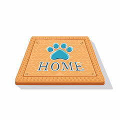 Welcome Home With Paw Print doormat; Cute Pet Lover front door mat